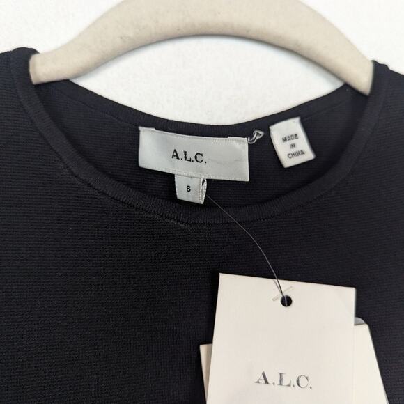 NWT A.L.C Black Pierce Cut Out High Neck Bodysuit - Picture 6 of 8